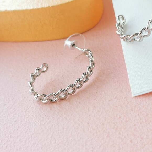 Kendra Scott - Grier Silver Hoop Earrings - NEW - Picture 3 of 3